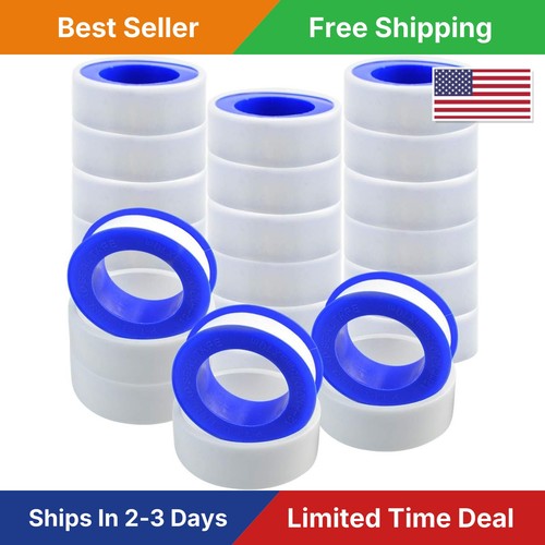30 Rolls Thread Seal Tapes, Teflon Tape 1/2 PTFE Pipe Sealant Tape Industrial