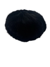 Vintage black fur pillbox style hat