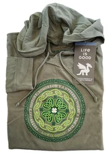 Life Is Good LS Shirt Crusher Boxy Hoodie Tee CELTIC MANDALA 52in Womens XL