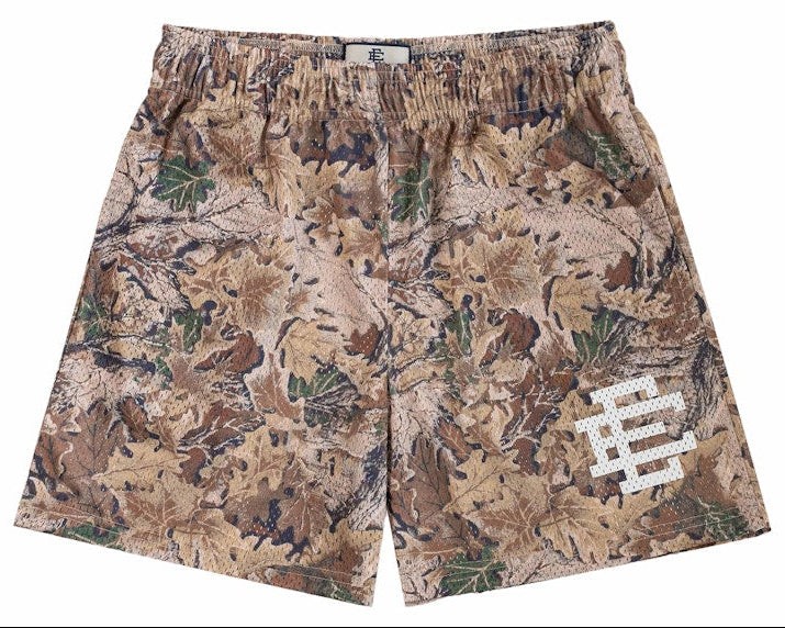 SHBFCMSH-BGEWHT] MENS ERIC EMANUEL EE SHORTS LEAF CAMO MESH
