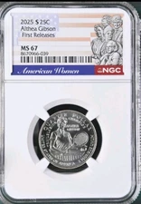 2025 S Althea Gibson American Woman Quarter NGC MS67 [PRE-SALE]  First Releases 