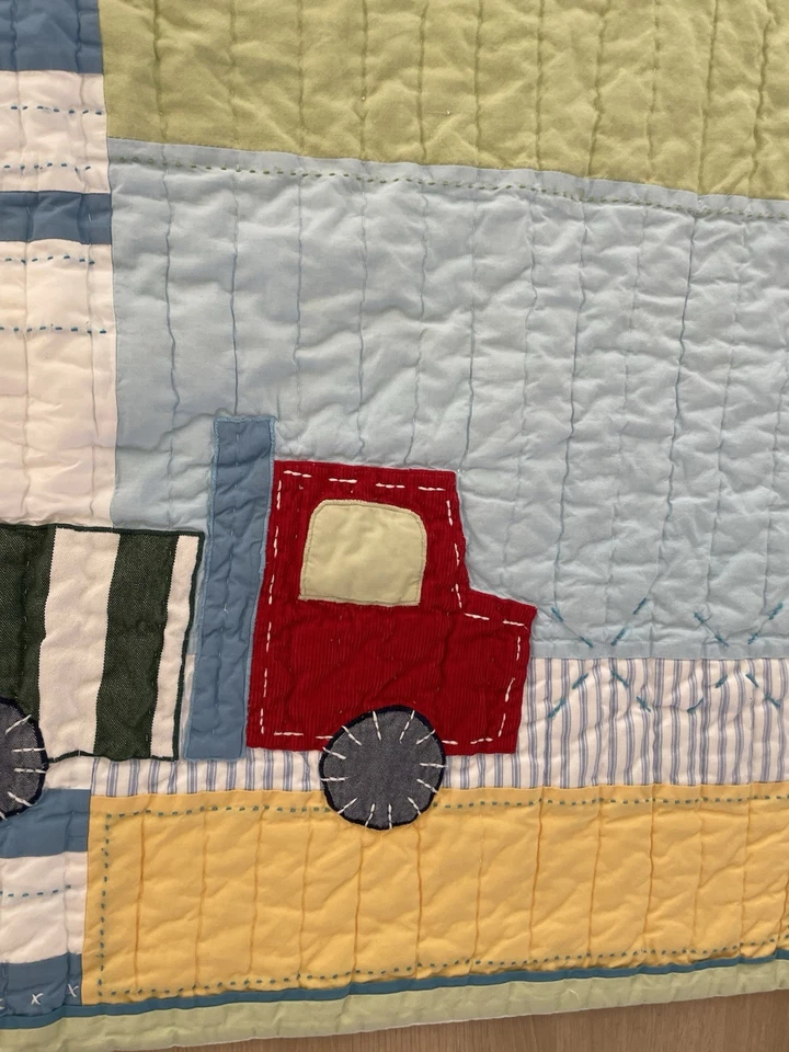 Edredón Pottery Barn Niños Bebé “Oscar” Vehículos Edredón Niño Cuna Edredón Foto 3 de 4