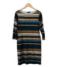 Sharagano Multicolored Striped Sheath Dress Size 12