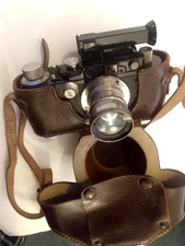 Vintage 1930's-40's Leitz LEICA High-Top Leather CASE Bag for Screw Mount Camera