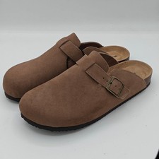 Khombu Damian Mule Slippers Men s Suede Clog Comfort Taup Boston Style Pick Size