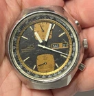 Seiko 6138-8030 JOHN PLAYER Automatic Watch Chronograph Men's Vintage Black Dial