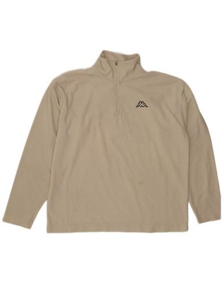 KAPPA Herren Fleecepullover mit Reißverschluss am Ausschnitt Large cremeweiß Polyester AT14