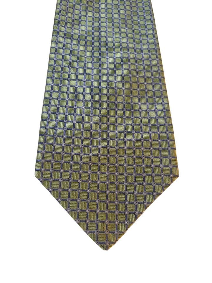 Corbata de diseñador Robert Talbott de Lindsay Odom para hombre verde azul geométrica Foto 2 de 4