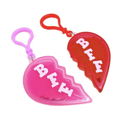 Way to Celebrate BFF Valentines Slime 2-Piece Heart Shaped Container Keychain