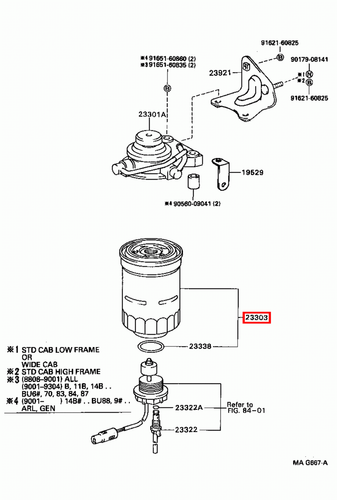 Genuine Toyota LandCruiser 80 Series HZJ 1HZ 4.2 Diesel Fuel Filter - Picture 20 of 20