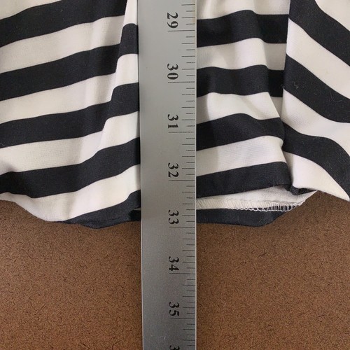 Elle Women's Size 2 Black White Striped Lemon Print Sleeveless Flounce Hem Dress - Picture 7 of 7