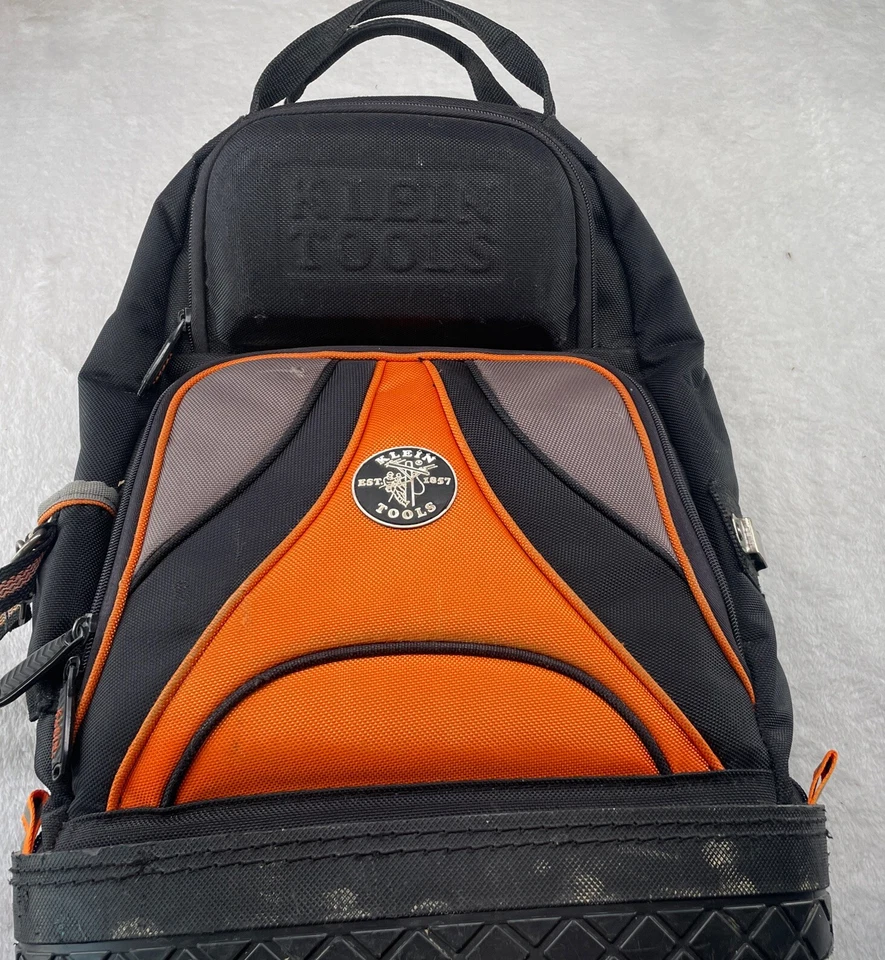 Klein Tools Tradesman Pro Orange/Black Electrician Tool Bag Backpack - Image 4 of 4