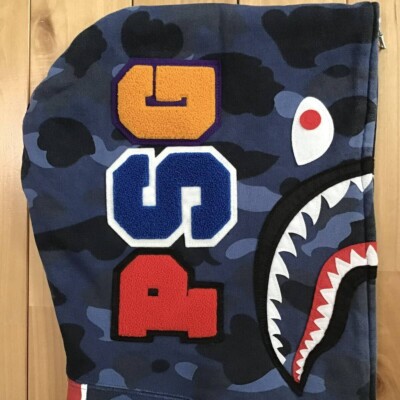 Y*様 A BATHING APE PSG シャークパーカー ブルーカモ BAPE × PSG Shark full zip Hoodie a bathing ape blue camo Size M | eBay