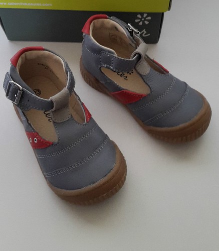 ASTER ALCESTE KANSAS DENIM BABY LEATHER SHOES SIZE FR23 GREY BLUE - Picture 7 of 8