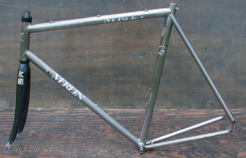 Vintage Early 59cm Merlin Titanium Road Bike FRAME & FORK Tom Kellogg Bicycle - Image 2 of 4