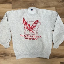 Russell Athletic Sweatshirt Mens Large Gray Crewneck Made in USA School Logo