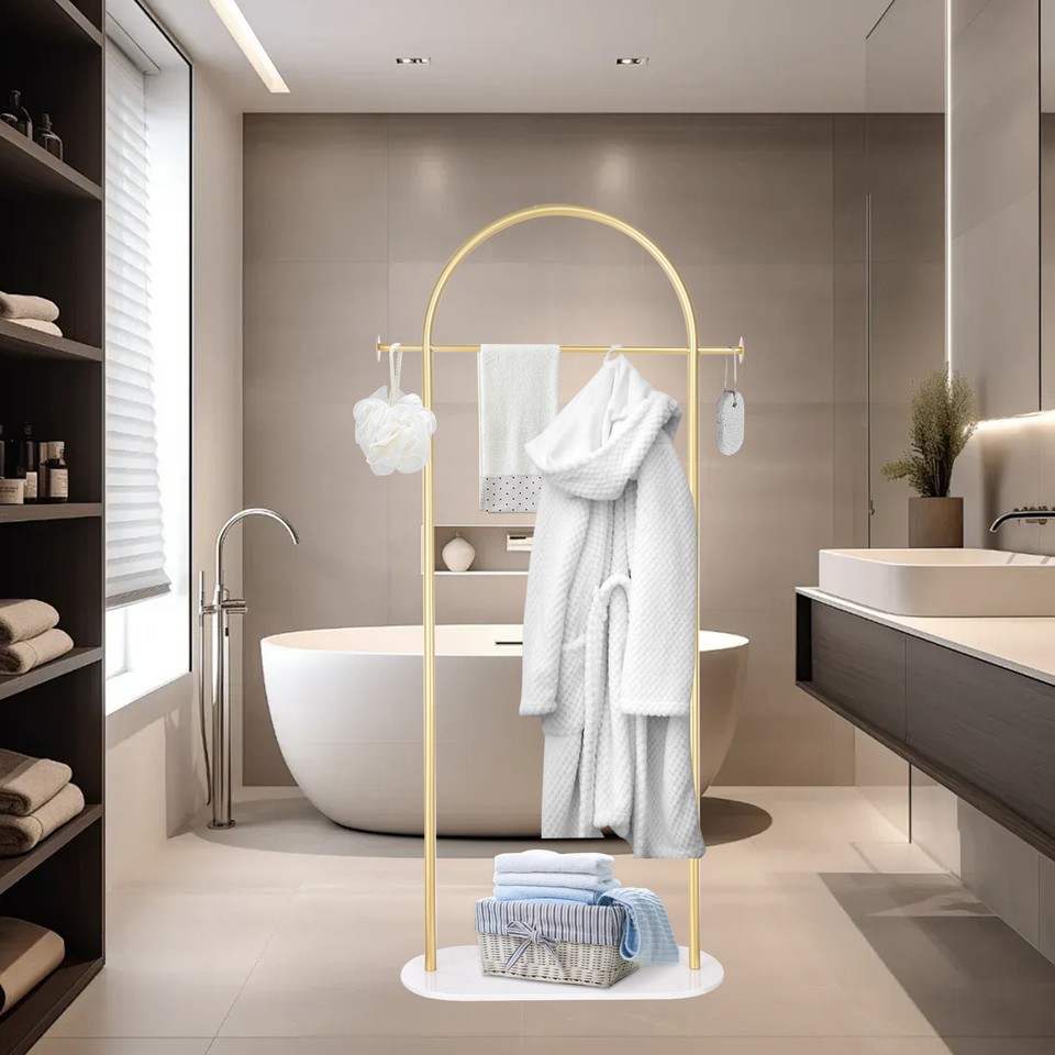 Gold Clothing Racks W/ Marble Base Freestanding Modern Coat Rack eBay