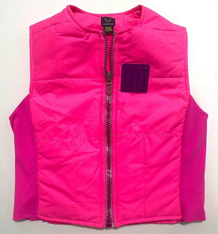 CYBERDOG VEST - Hot Pink + Purple UV - VINTAGE Rave Party UK Size Small - image 2 of 4