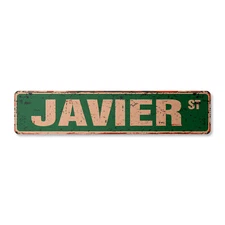 JAVIER Vintage Street Sign Childrens Name Room| Indoor/Outdoor