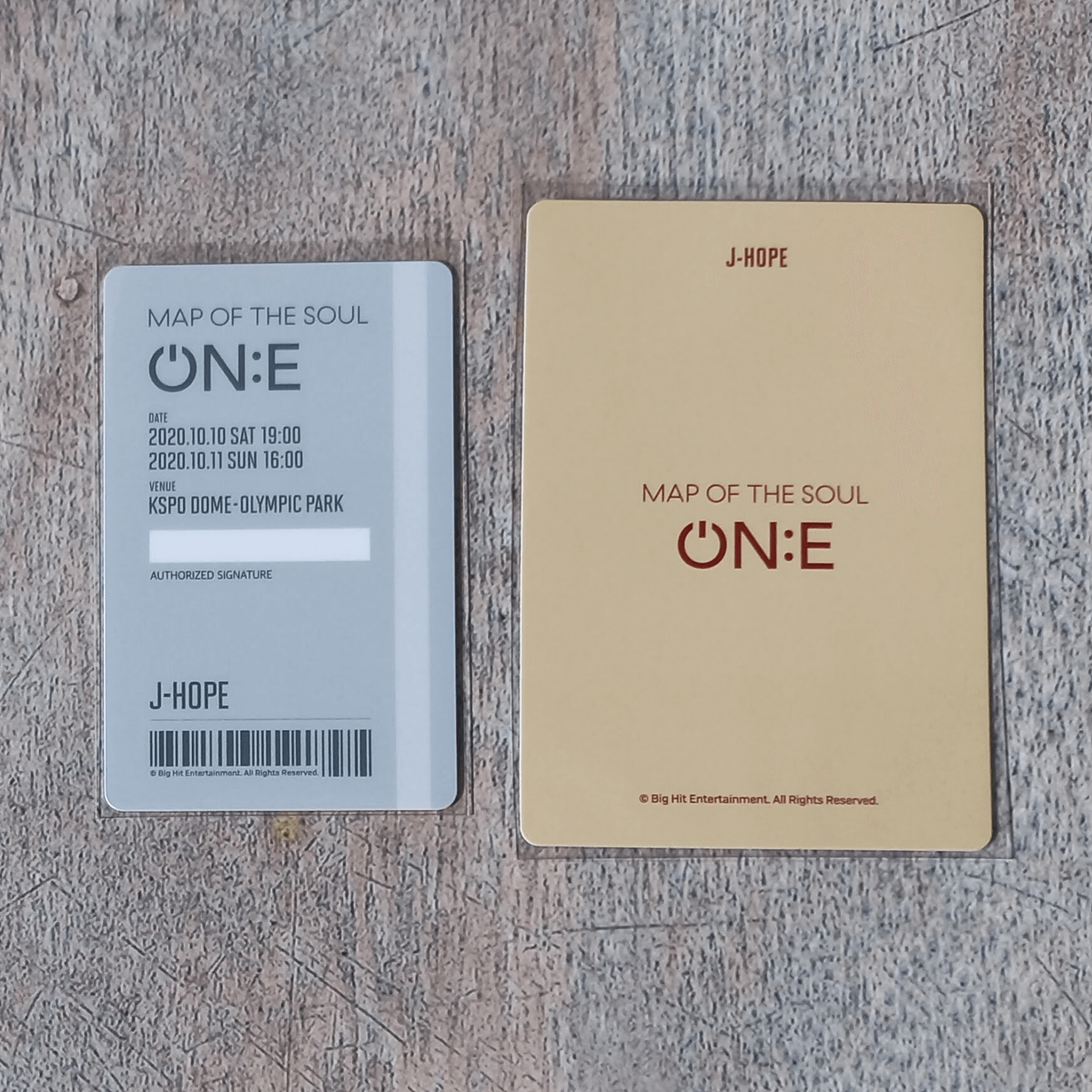 BTS Map of The Soul on:e Concert Card Ticket & Backpack Photo Card