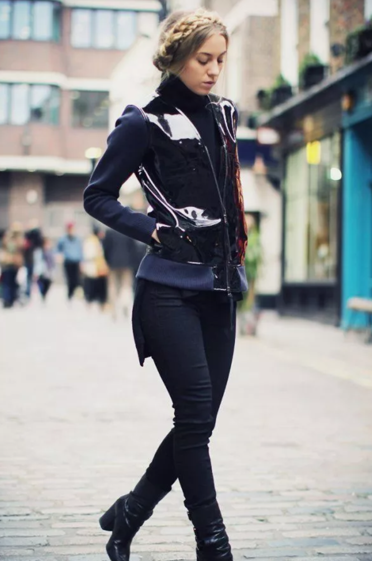 MARNI at H&M Patent Leather Bomber Jacket Dual Zip V-Neck MARNI at H&M Patent Leather Bomber Jacket Dual Zip V-Neck