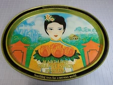 Vintage 1984 Celestial Seasonings Metal Tray Mandarin Orange Spice Beautiful 