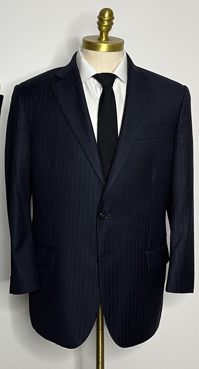 Brooks Brothers Madison Jacket Dark Navy Blue Pinstripe 43R Blazer