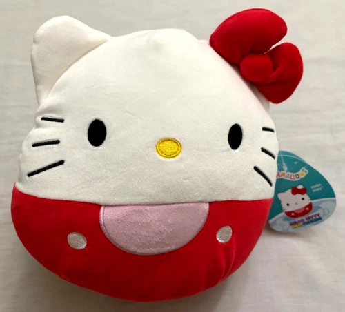 Squishmallows Hello Kitty White & Red Suit Plush Stuffed Animal 8 In Sanrio NWT