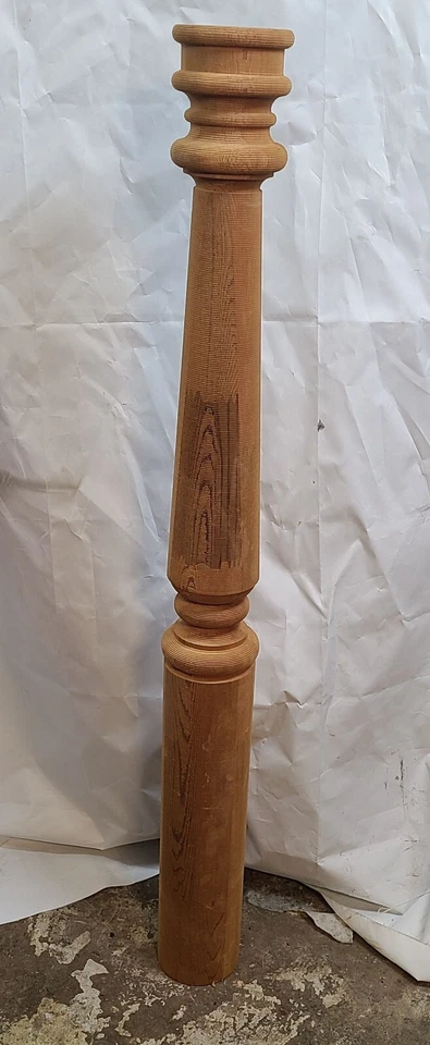 Cedar? Turned Newel Baluster Spindle Post 5x48 inches Round - Image 2 of 4