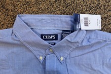New Chaps Easy Care Men's Short Sleeve Button Down Shirt - Size XXL - Blue