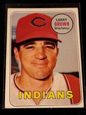 1969 Topps Baseball - #503 Larry Brown - Cleveland Indians Vg-Ex Condition 