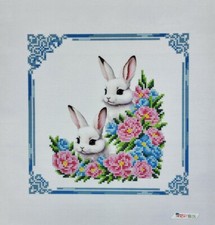 Easter Bead Embroidery Kit Needlepoint Baby Decorative Towel Bunny 9514