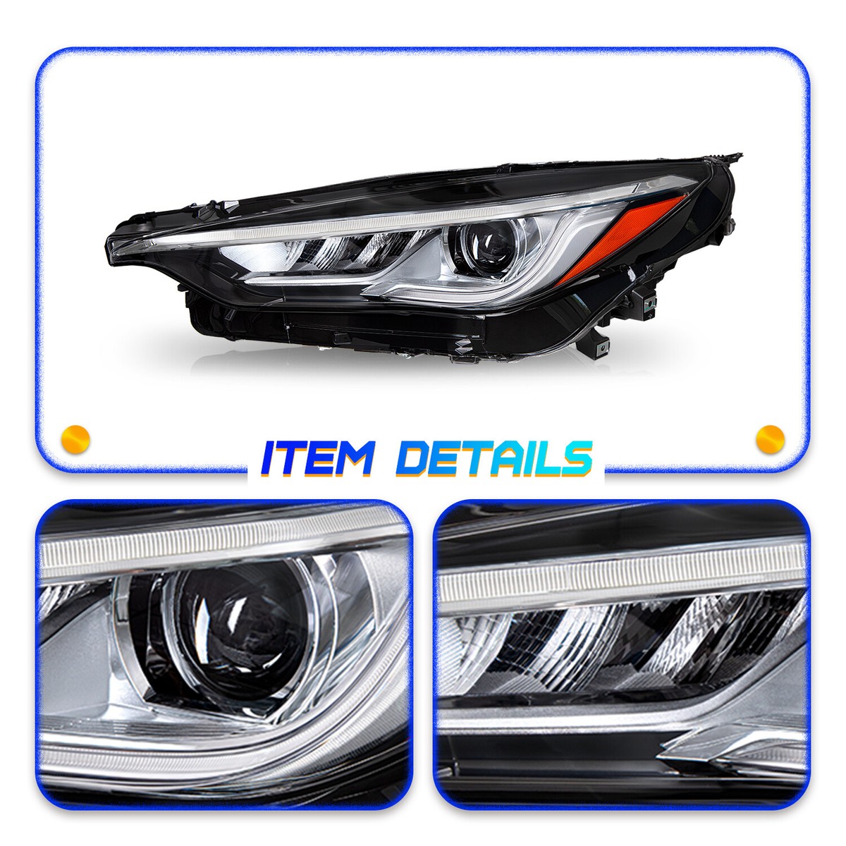 For 2019 2020 2021 Infiniti QX50 w/o AFS Full LED Headlights