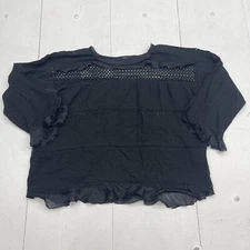 Isabel Marant Chay Striped Lattice Inset Blouse Black Women’s Size 42 US 10