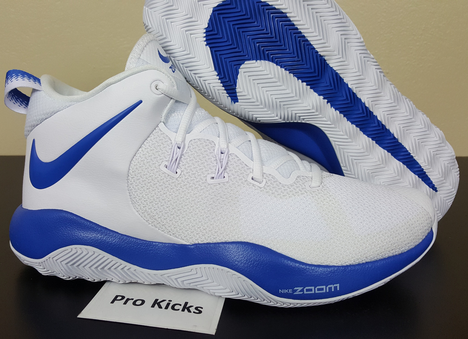 NIKE ZOOM REV II BASKETBALL SHOES WHITE ROYAL blueE RARE AJ7718-114 (SIZE 12.5) NIKE ZOOM REV II BASKETBALL SHOES WHITE ROYAL blueE RARE AJ7718-114 (SIZE 12.5)