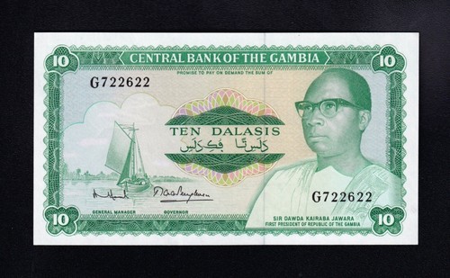 F.C. GAMBIA , 10 DALASIS 1972/86 , S/C- ( AUNC ) , P.6c . - Imagen 1 de 2