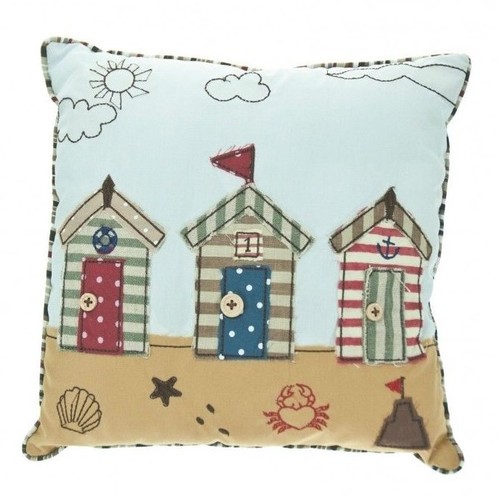 Beach Hut Filled Cushion Choice of sizes 100% Cotton Coastal Home Decor - Picture 2 of 7