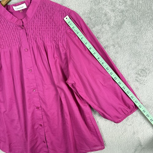 Camicetta donna Calvin Klein magenta con bottoni manica 3/4 TG/1X - Foto 10 di 15