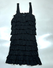Alice + Olivia Black Ruffled Tank Dress Size Small Little Black Dress Sexy