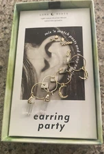 Luna Norte Quartz Earring Party~4 Pairs! MixMatch~14KT Plated Brass~NIB!