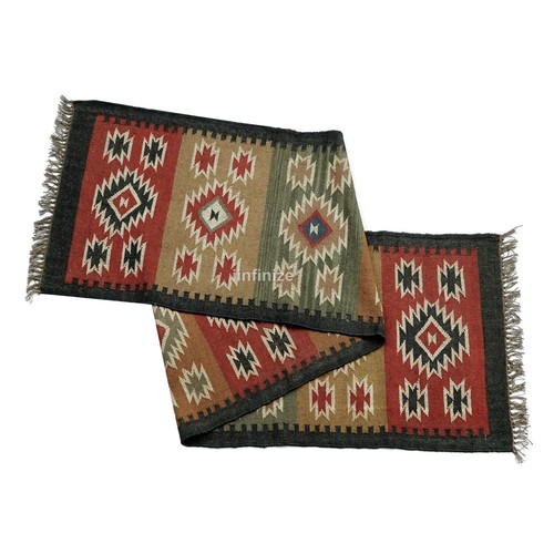 Handmade Kilim Runner Wool Jute Turkish Kitchen Rug Farmhouse Stair Runner Carpe - Picture 4 of 4