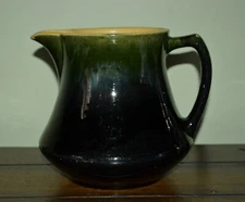 YELLOW WARE PITCHER ANTIQUE VINTAGE DRIP GLAZE LARGE PRIMATIVE ART POTTERY