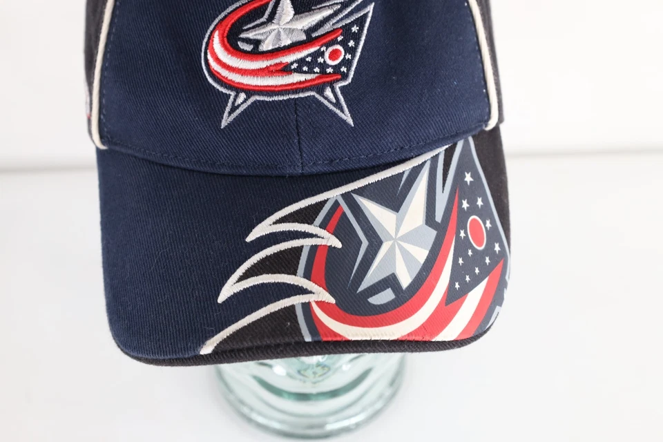 De colección Y2K Deletrear Logo Grande Azul Colón Chaquetas Hockey Correa Sombrero Juvenil Foto 2 de 4