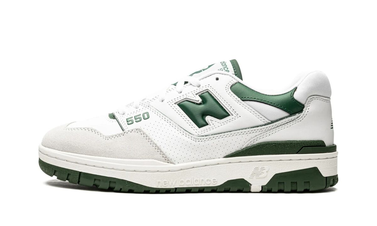 New Balance 550 White Green BB550WT1 (Sizes 5-7, 9.5-12) SHIPS TODAY