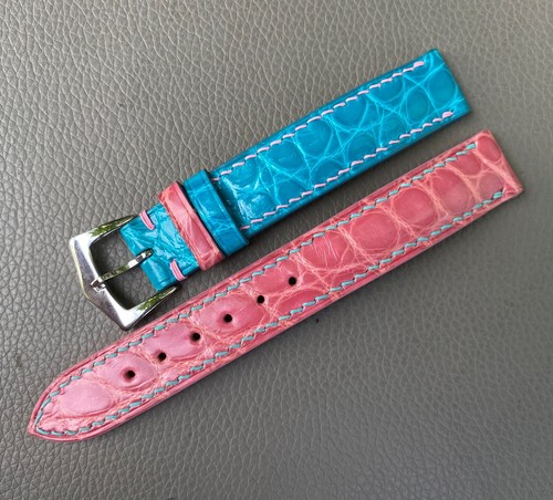 Genuine leather Skin Watch Strap Band size 15 16 17 18 19 20 21 22 23 24 25 26mm - Picture 3 of 13
