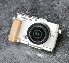 Wood Wooden Hand Grip Aluminum Base QR L Handle Plate For OLYMPUS EP7 Camera