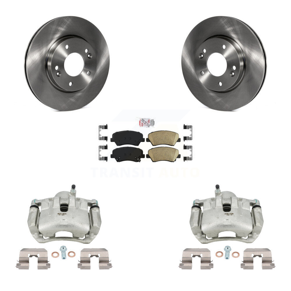 Hyundai Elantra GT Kia Forte Koup Front Brake Caliper Rotors Ceramic Pad Kit