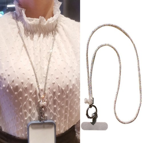 Crystal Bowknot Rhinestone Phone Lanyard Phone Accessories