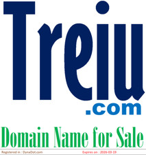 Website Domain Name for Sale- Treiu.com -5 Letters-Premium Brand Logo-Make Money