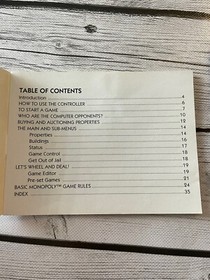 Monopoly NES Nintendo 1991 w/ Rare Poster Insert And Instructions Game Cartridge